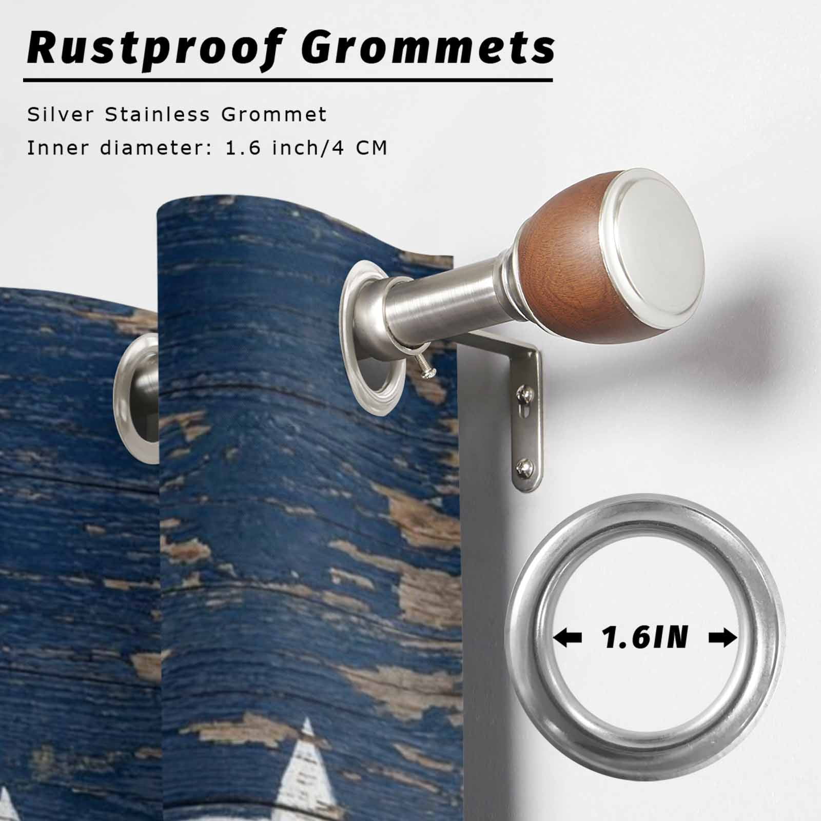 Independence Day Outdoor Curtains for Patio, Vintage American Flag Retro Blue Red Wave Wood Grain Sunshade Privacy Drapes Grommet Waterproof Outside Curtains for Porch Balcony 54"x108", 1 Panel