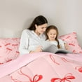 thumbnail image 6 of Feelyou Princess Cute Bow Bedding Comforter Set for Kid, Kawaii Cartoon Bowknot Twin Comforter Sets, Fairy Tale Theme Reversible Bedding Set, Microfiber Bedroom Decor, 2-Piece, 6 of 9