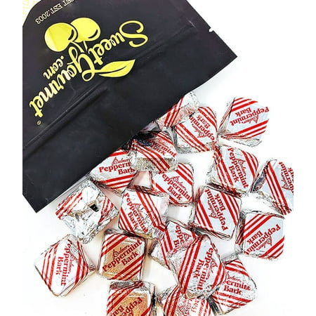 Palmer Dark Chocolate and Crunchy Peppermint Bark Squares | individually foiled mint candies bulk | bite size | 1.5 pounds