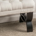 thumbnail image 4 of GDF Studio Jaymee Contemporary Tufted Ottoman Bench, Light Beige Fabric and Dark Brown, 4 of 5