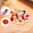 thumbnail image 4 of Uxcell 100 Pcs 0.6 pulgadas Mini Rosas de Cinta para Manualidades de Bricolaje Costura Flores de Tela Artificial Rojas, 4 of 5
