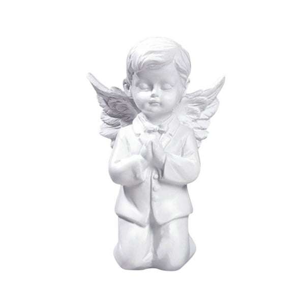 asddcavvf Baby Angel Resin Cherub Statue Garden Miniature Statue Cute Angel Sculpture Memorial Statue Gold White Cherub Sculpture Vintage Ornament Set