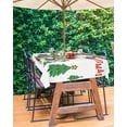 thumbnail image 2 of Christmas Cactus Outdoor Tablecloth - 54x80 Inch Rectangle Dining Table Cover, Green Xmas Tree Balls Waterproof Outdoor Table Cloth with Umbrella Hole & Zipper for Picnic/Patio/Party, 2 of 5