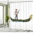 thumbnail image 4 of Ambesonne Italian Shower Curtain, Gondola in Venice Love, 69"Wx84"L, Brown White, 4 of 4
