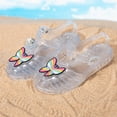 thumbnail image 2 of CYRBOKO Jelly Sandals for Toddler Girls, Beach Closed Toe Soft Soled Summer Shoes Silver Size 7(Toddler), 2 of 7