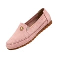 thumbnail image 3 of UDAUDU Women's Orthopedic Leather Loafers Slip On Flats 2026 Casual Comfortable Walking Shoes with Barefoot Feel Anti-Slip Rubber Sole, PU Upper Pink 9 Wide, 3 of 6