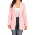 thumbnail image 7 of Women Casual Long Sleeve Blazer Open Front Lapel Work Office Jacket Suit,Cardigan Jacket Blazer for Petite Women Teen Girls with Pockets, Business Casual Boyfriend Blazer XS-XL Pink, 7 of 7