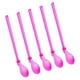 thumbnail image 5 of Juego de 5 cucharas de plástico para mezclar y pajitas | Cucharas reutilizables para té de hojas | Cucharas mezcladoras multifunción para jugos, tés, bodas, celebraciones y uso en la cocina, 5 of 5