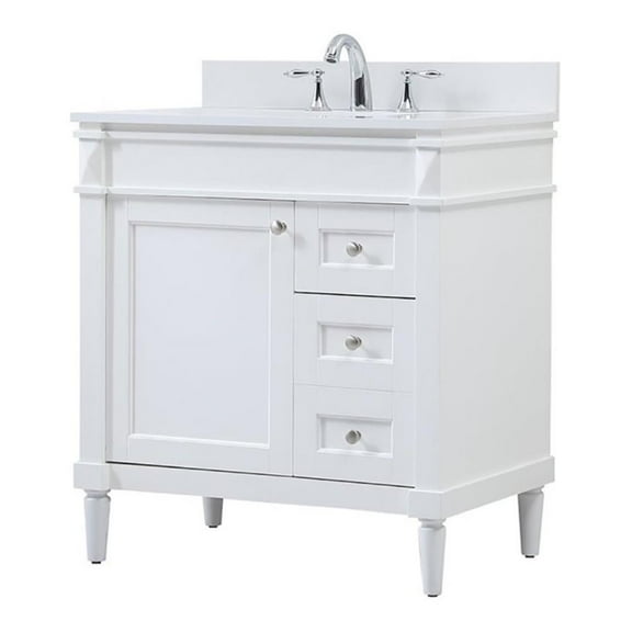 Elegant Decor Bennett 32" MDF Single Bathroom Vanity with Backsplash in White