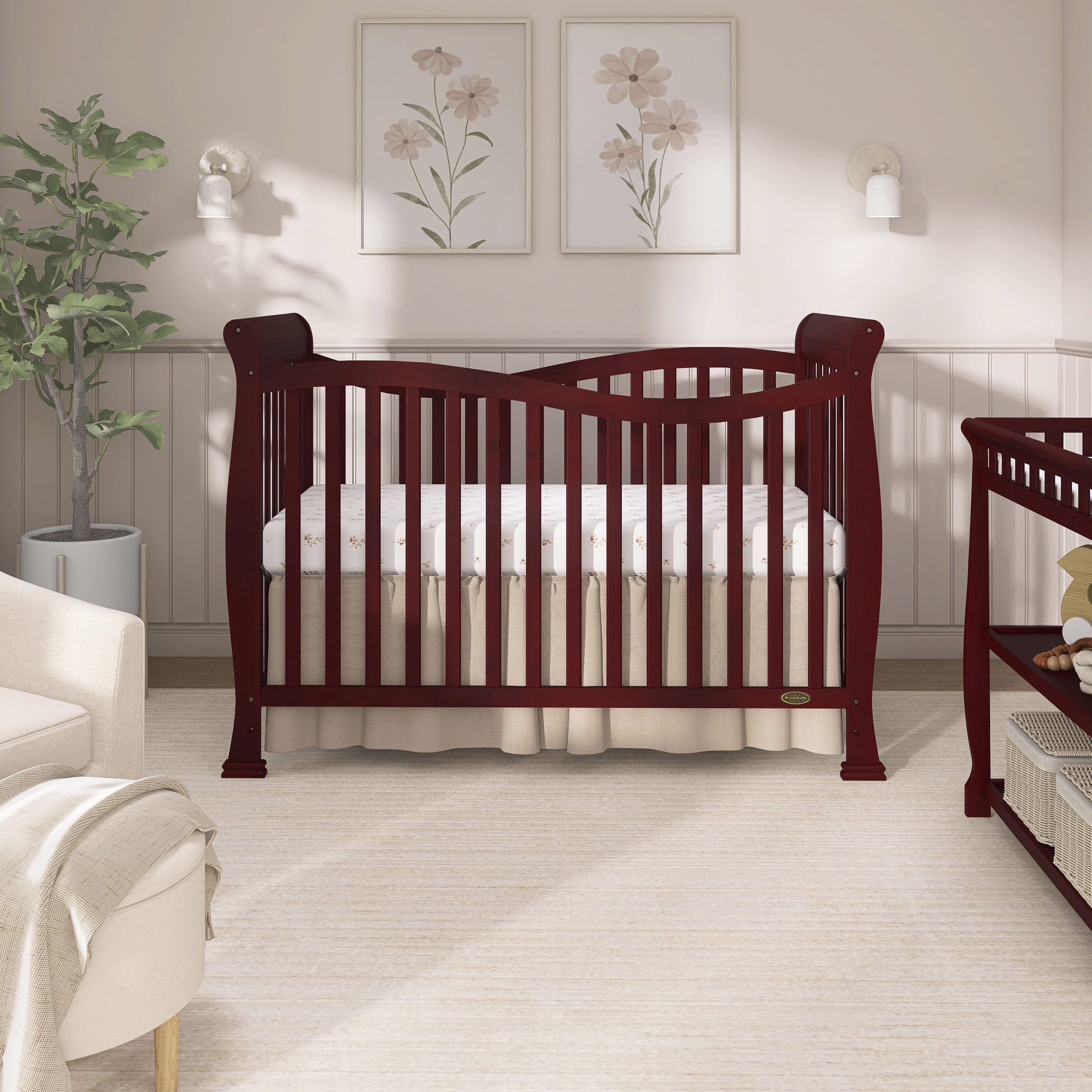 Dream On Me Violet 7-in-1 Convertible Crib Cherry