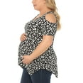 thumbnail image 4 of White Mark Maternity Cold Shoulder Leopard Print Maternity Top, Women's, S-3X, 4 of 6