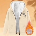thumbnail image 5 of Nmnitkp Zip Up Hoodies for Women Fleece Lined Jackets Winter Coats Long Sleeve Sweatshirts Pullover Fall Clothes Beige,XL, 5 of 5