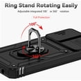 thumbnail image 6 of for Samsung Galaxy A03S Case with Slide Camera Cover HD Screen Protector [Military Grade 16ft. Drop Tested] Magnetic Ring Holder Kickstand Protective Phone Case for Samsung Galaxy A03S, Black, 6 of 17