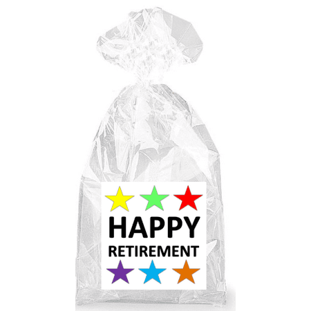 Happy Retirement  Rainbow Stars Party  Favor Bags with Ties 