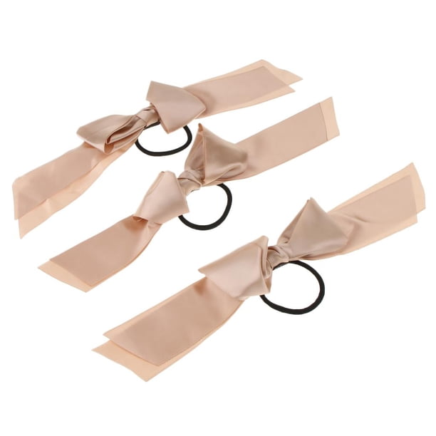 3x Girls Scrunchie Ponytail Holder Cinta de Big Bow Hairband - champán Macarena Bowknot Pein Beies