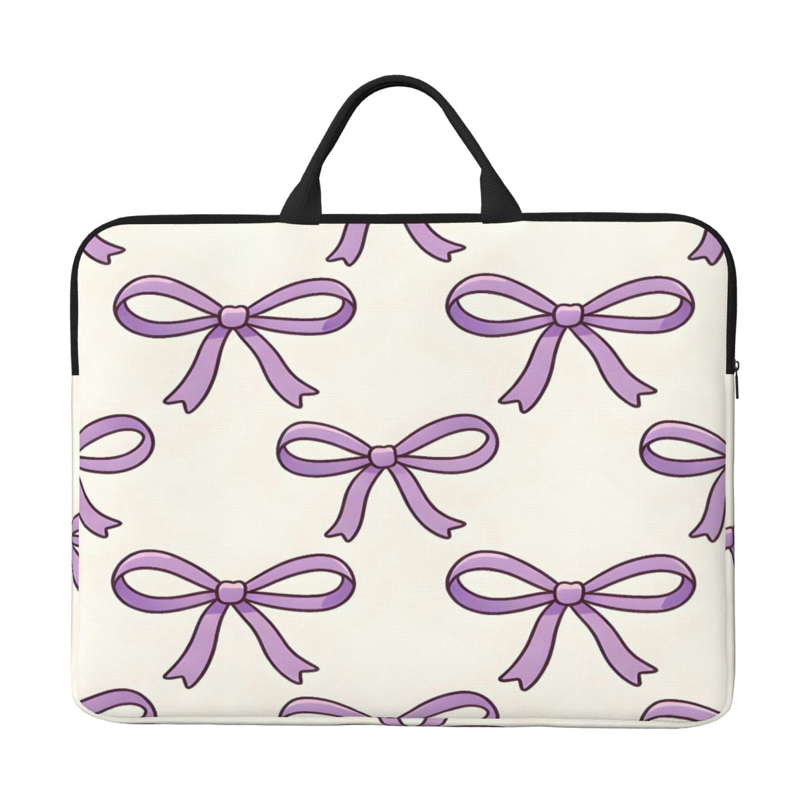 Laptop Sleeve Bag For Women Men 14inch Waterproof Durable Protective Computer Carrying Cover Handle Laptop Case Bag Purple Bows