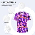 thumbnail image 3 of Goofa Tropics Leaf Pattern Mens Golf Shirt Baseball T-shirt Moisture Wicking Dry Fit Performance Sport Short Sleeve Striped Golf Polo Shirts-XX-Large, 3 of 7