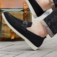 thumbnail image 4 of Black Mens Loafers Slip On Perforated Breathable Comfortable Lightweight Casual Footwear Suitable For Daily And Outdoor Wear Size 41, 4 of 9