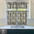 thumbnail image 3 of Country Floral Curtains 36 Inch Short - 3 Panel Vintage Farmhouse Set with Bohemian Wildflower Print, Rod Pocket Window Drapes for Rustic Kitchen Decor, 3 of 6