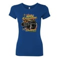 thumbnail image 2 of 1990 Vintage Garage Customs Hot Rod Classic Car Cars and Trucks Womens Slim Fit Junior Tee, Royal, Large, 2 of 3