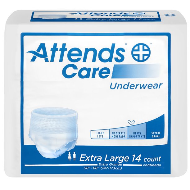 Attends Disposable Underwear XLarge, APV40, Moderate, 56 Ct Walmart
