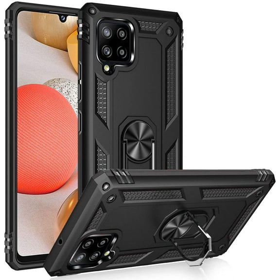 A42 5G Case, Samsung Galaxy A42 5G Case Military Grade Protective Samsung A42 5G Cases Cover with Ring Car Mount Kickstand for Samsung Galaxy A42 5G - Black