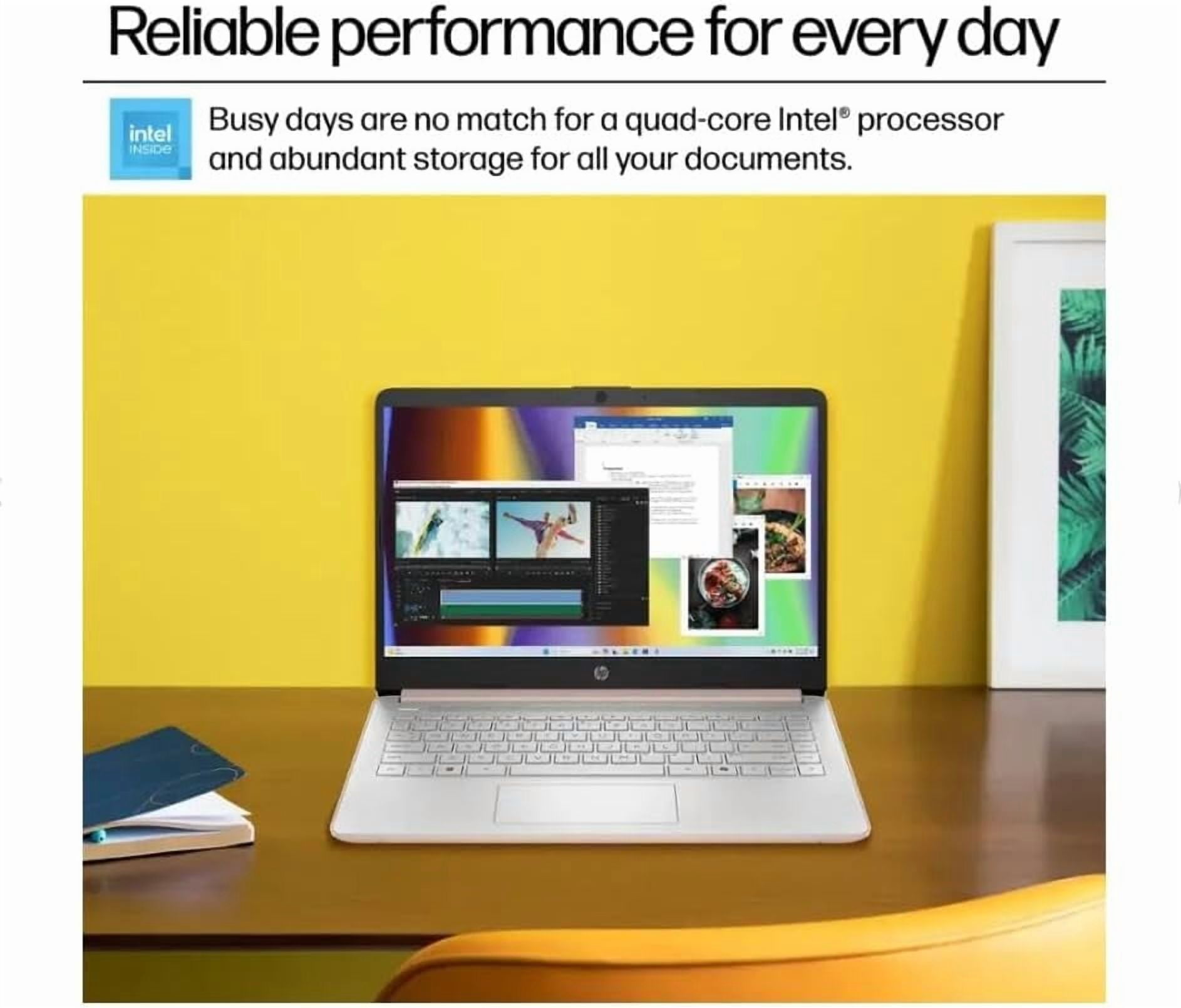 HP 14" HD Laptop,Intel Processor N150 (Beats N4120) ,4GB RAM 128GB UFS,Windows 11 Home, Pale Rose Gold