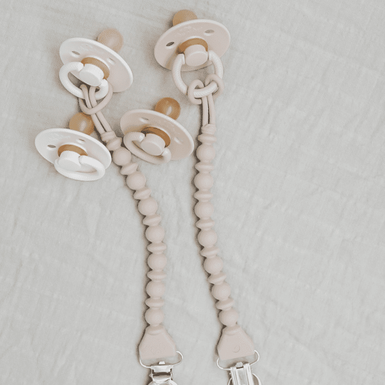 Sweetie Strap Beaded Pacifier Clip - Toast Sweetie Strap Beaded Pacifier Clip - Toast