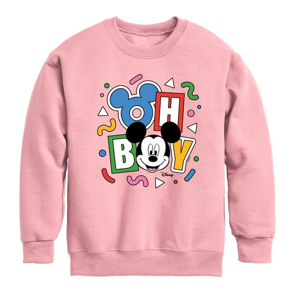 Disney - Mickey Oh Boy 90s - Toddler & Youth Crewneck Fleece Sweatshirt