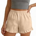 thumbnail image 4 of Cute Shorts for Women Summer Casual Elastic High Waist Ruffle Hem Relaxed Fit Beach Shorts, 4 of 8