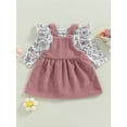 thumbnail image 4 of ZAXARRA Ensemble de Robe pour Bébé Filles, Manches Longues Rabbit Imprimé Fleuri + Robe à Bretelles Patchwork Cœur, 4 of 9