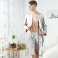 thumbnail image 2 of Men Sleepwear Underwear Silk Satin Boxers Shorts Nightwear Pajamas M-3XL, 2 of 9