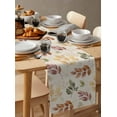 thumbnail image 6 of Ldtrchee Orange Green Yellow Botanical Table Runner 48 Inches, Fall Maple Leaf Rustic Bed Runner Dresser Scarves Tabletop for Indoor Outdoor Parties/Ceremony/Banquet, 13" x 48", 6 of 8