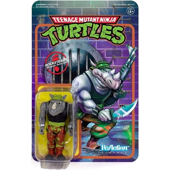 Reaccion TMNT Rocksteady Action Figure Standard Super7 Super7