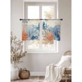 thumbnail image 3 of Ocean Octopus Sheer Curtains 2 Panels Set Summer Orange Blue Sea Animal Corals Shells Retro Sheer Window Curtains Light Filtering Rod Pocket Voile Drapes for Bedroom Living Room 52"x45", 3 of 9
