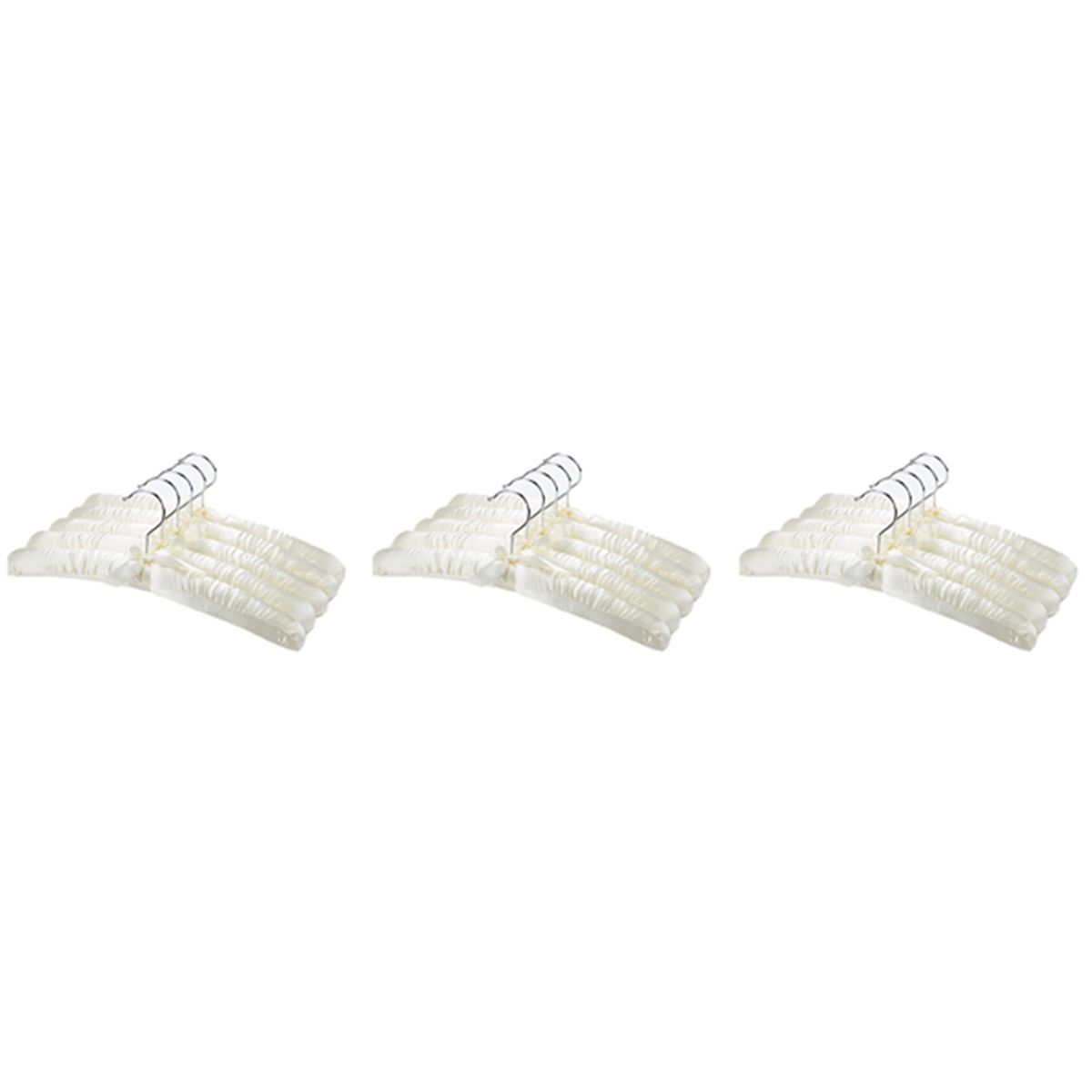 3X Satin Padded Hangers for Delicate Wedding Dresses Silk Hangers with AntiRust Swiveling Hook