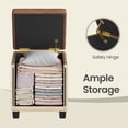 thumbnail image 6 of LEDREM Storage Ottoman with Hinged Lid, 14-Gallon Footrest Stool with Solid Wood Frame, 660lb Capacity for Living Room, Bedroom, Coffee Brown, 6 of 11