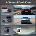 thumbnail image 4 of CxhicLuv Dash Cam, Car Video Recorder, 1080P HD Front/Inside/Rear Recording with 1.97-inch Screen & Infrared Night Vision, Car Safety Monitoring Accessories, WiFi Connection & Gravity Sensing, Black, 4 of 9