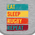thumbnail image 4 of Inktastic Rugby Player Eat Sleep Rugby Repeat Boys or Girls Baby Bib, 4 of 4