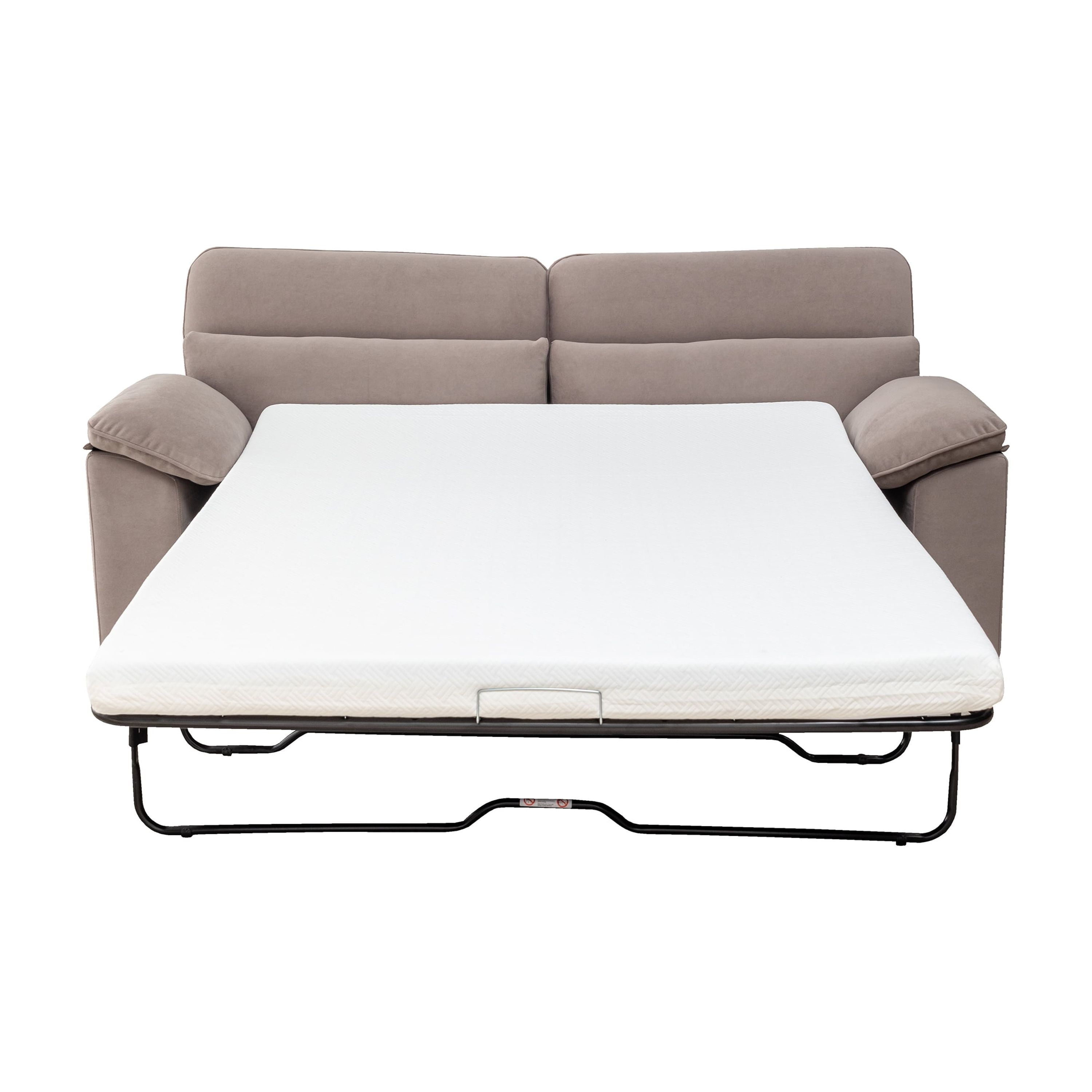 Sonny Contemporary Modern Pullout Sofa Bed with 4" Gel Mattress, Grey
