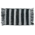 thumbnail image 4 of Microfibre Striped Bath Mat With Fringe Black 20X32, 4 of 4