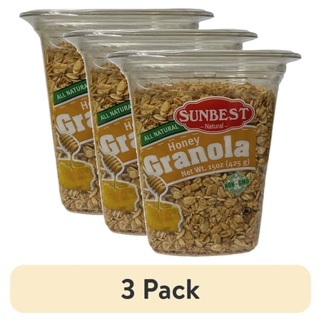 (3 pack) SUNBEST NATURAL Honey Granola Cereal 15 Oz Container (Honey)