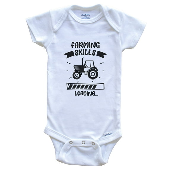 Farming Skills Loading Funny Farming Baby Bodysuit, 0-3 months white