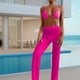 thumbnail image 1 of Traje de baño Conjunto de bikini para mujer Halter Traje de baño de 3 piezas Malla con pantalones para cubrir (Rose Red M) Cgtredaw Rosa roja T M para Mujer, 1 of 1