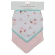 Buttons and Stitches 2 Pack Girls Bandana Bib with Cherry Cute Print