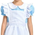 thumbnail image 4 of Blue Maid Costume for Girls with Apron Rabbit Bag,  Wonderland Fancy Dress World Book Day, 4 of 7