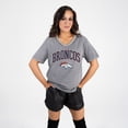 thumbnail image 4 of Women's Gameday Couture Gray Denver Broncos Relaxed Iconic Edge Rhinestone V-Neck T-Shirt, 4 of 4