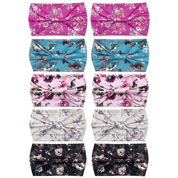 BESTSKY 10Pcs Sweat Band,Stretchy Headbands for Women,Elastic Headbands for Women,Multicolor