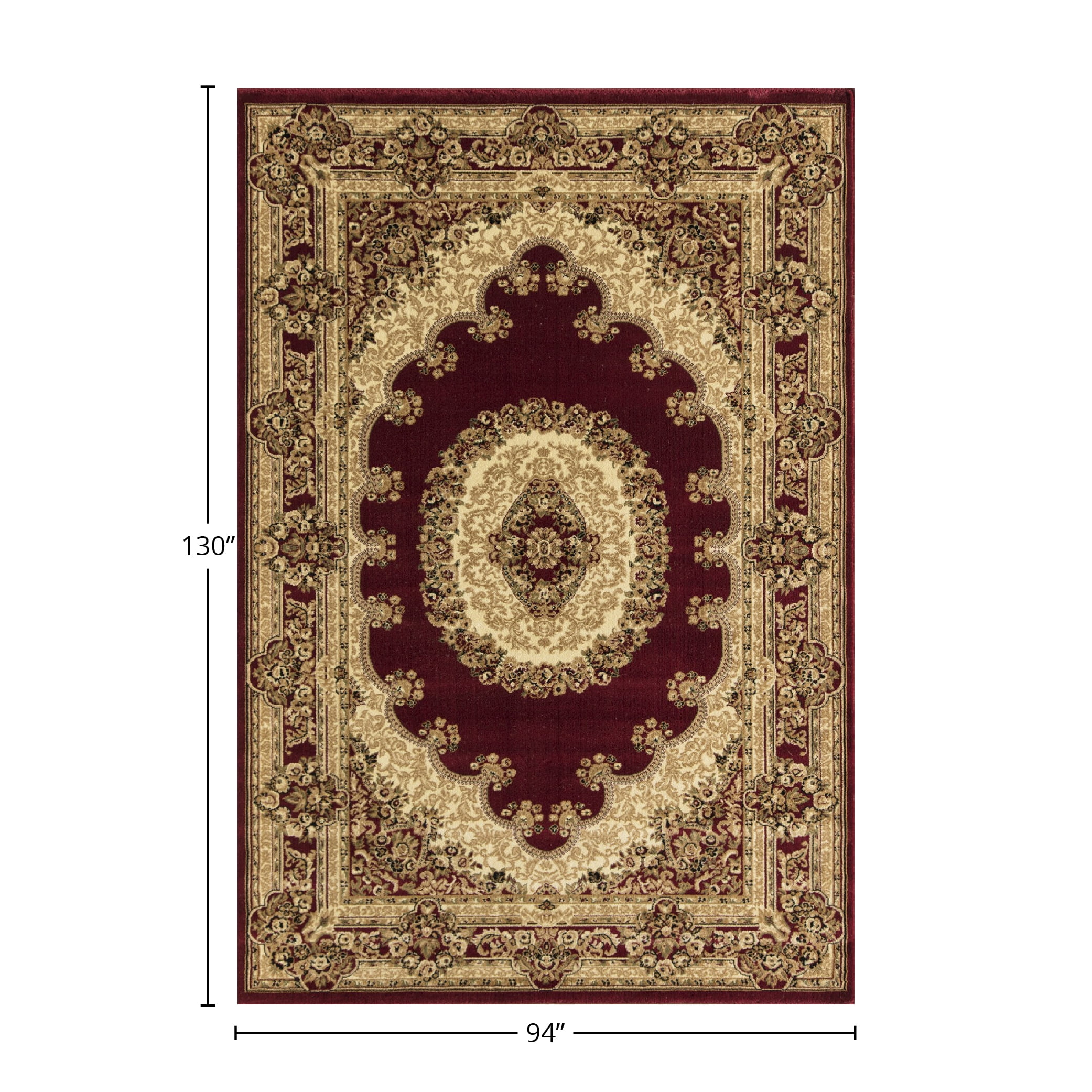 Rugs America Vista 807-RED Kerman Red Oriental Traditional Red Area Rug, 7'10"x10'10"