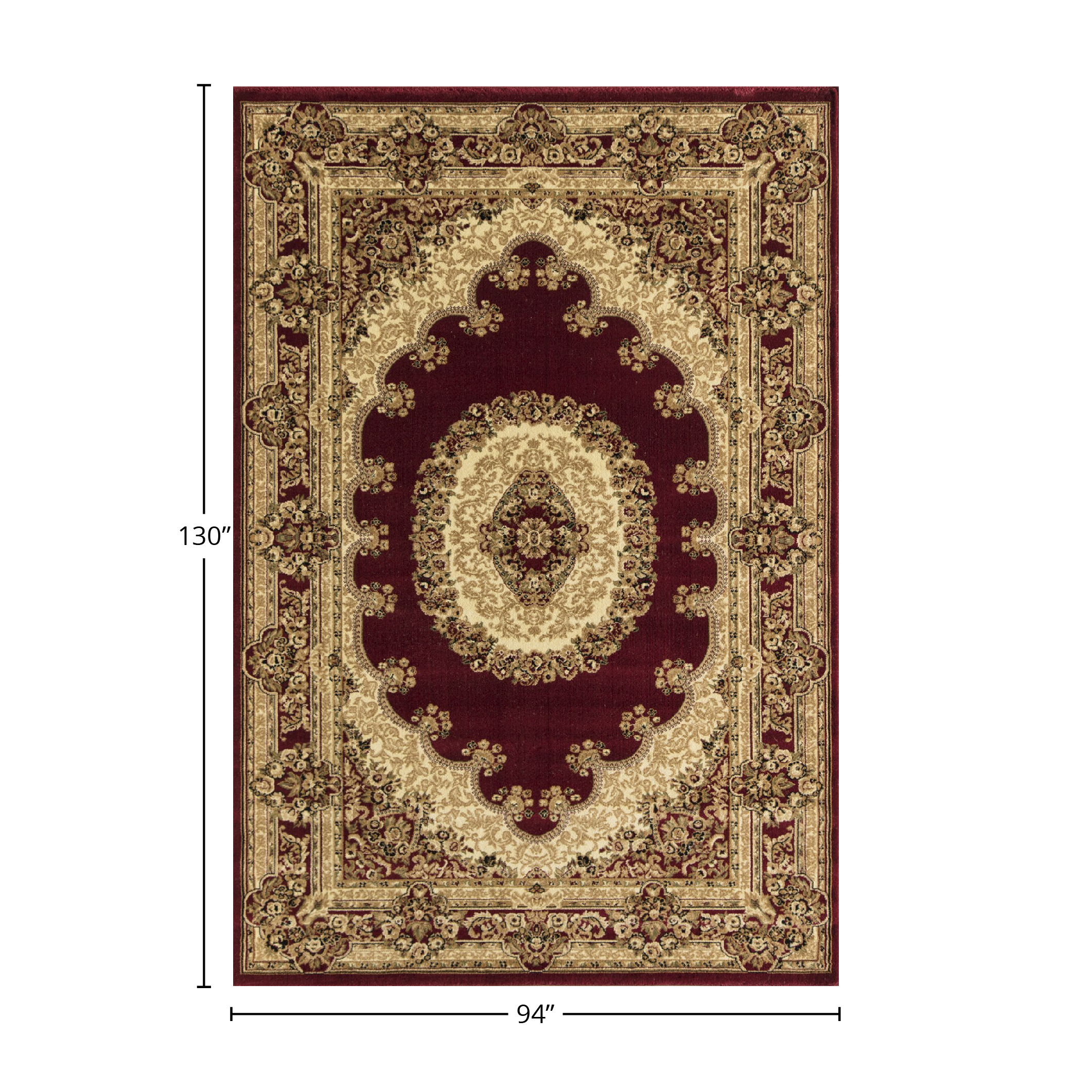 Rugs America Vista 807-RED Kerman Red Oriental Traditional Red Area Rug, 7'10"x10'10" - image 3 of 5